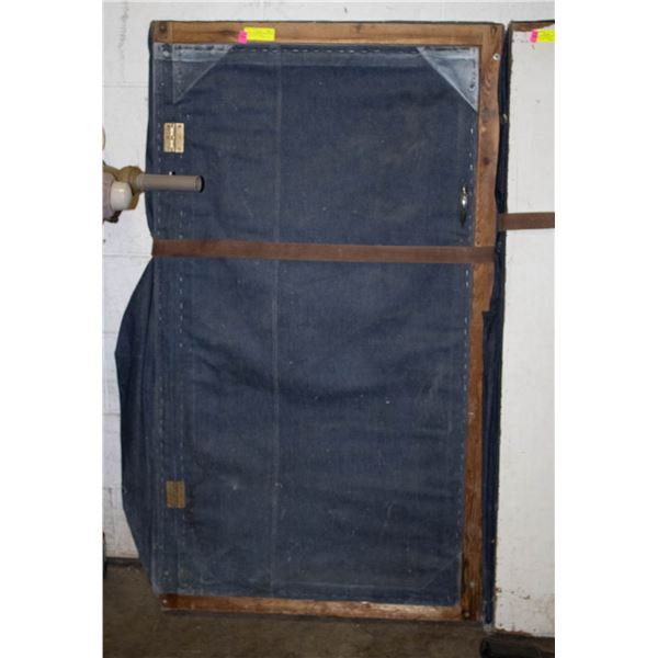 VINTAGE ICE FISHING TENT STURDY DENIM & WOOD CONST