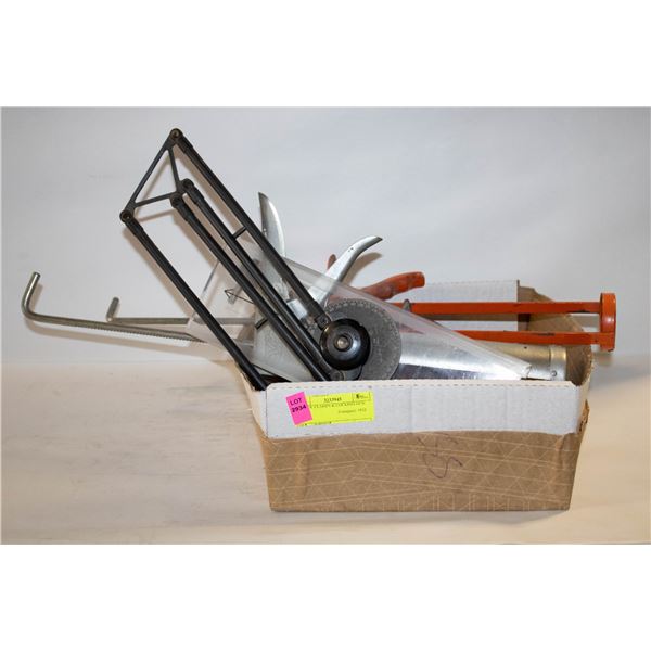BOX WITH CLAMP, COCKING GUN + MORE