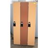 Image 1 : 3 SIDE-BY-SIDE ATTACHED METAL SCHOOL LOCKERS