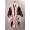 Image 1 : ALASKA FUR GALLERY: Ladies Brown Sheared Mink Stroller with Fox Tuxedo Trim