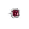 Image 1 : BARANOF JEWELERS: Rare Red Pigeon Blood Tourmaline and Diamond Ring Set in 18K White Gold