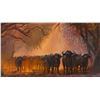 Image 2 : STEPHAN ALSAC: "Blaze of the Herd" - Original Oil on Canvas