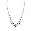 Image 1 : BARANOF JEWELERS: Natural Burmese Pigeon Blood Ruby and Diamond Necklace Set in 18K White Gold