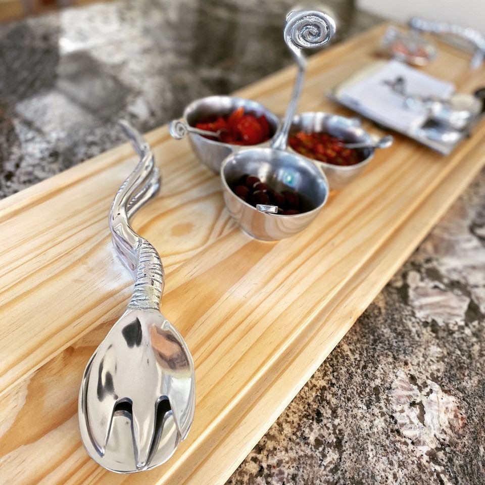 Simpli Simbi SIMPLI SIMBI: Teak Charcuterie Board and Hand-Cast Accessories