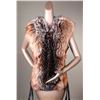 Image 1 : ALASKA FUR GALLERY: Quilted Italian Lamb Leather Vest with Silver Fox Trim