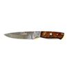 Image 1 : SABLE CUSTOM KNIVES: Damascus Steel Fixed-Blade Knife with Leather Sheath
