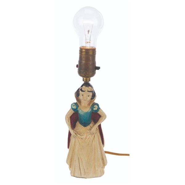 A 1938 Snow White Figural Lamp.