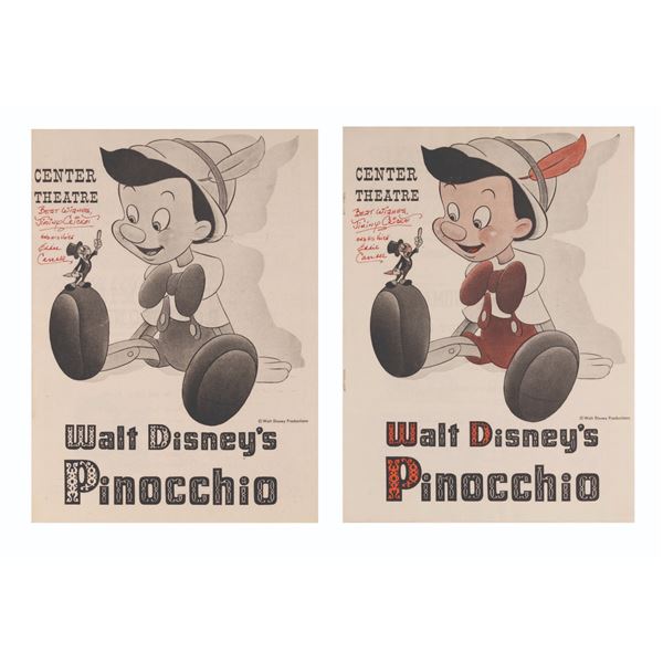 A Pair of Signed "Pinocchio" Grand Opening Programs.