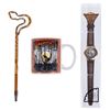 Image 1 : An Indiana Jones Adventure Mug, Watch, and Pen.