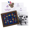 Image 1 : A 1988 Olympics Framed Pin Set, Medal, and Press Kit.