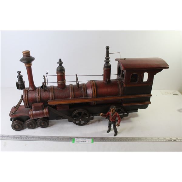 27" Resin Train Engine w/Conductor (has a few cracks)