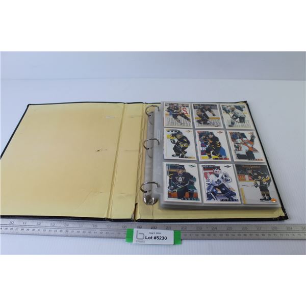Binder of NHL Player Collector Cards
