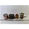 Image 1 : (4) Tin Containers - Singer - Rose Quesnel Tabacco - Nice Olive Oil - Tea From China