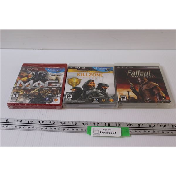 (3) PS3 Games: MAG (NIB), Killzone & Fallout New Vegas