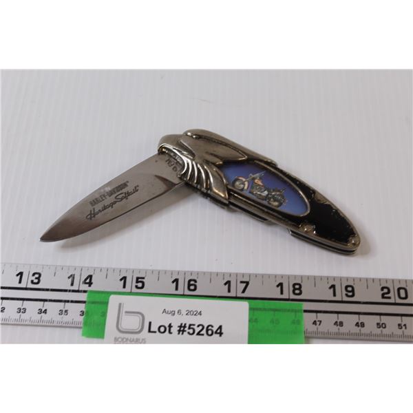 Franklin Mint Harley Davidson heritage Softail Knife - Some Wear