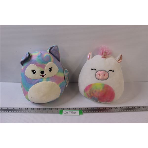 (2) SquishMallows Unicorn & Fox - 10'' Tall