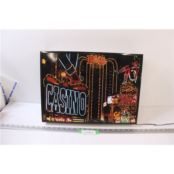 Las Vagas Casino Light-up Sign w/ Adapter- 18.5'' X 13.5''- Works