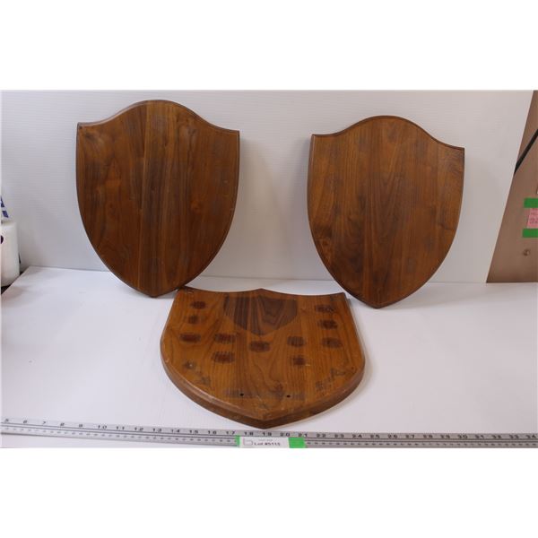 (2)North Star Trophies Mounting Bords With Some Wear - 16'' Tall X 13'' &(1) Mounting Bord 18'' X 14