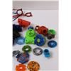 Image 4 : Beyblades (6) Rippers (12) Cords (6) Beyblades With Some Parts Missing