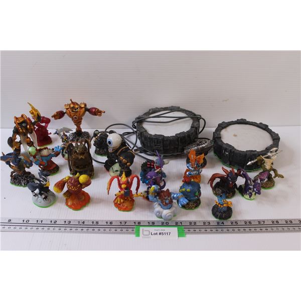 (22) Skylanders & (2) Portals One Wired One Wireless