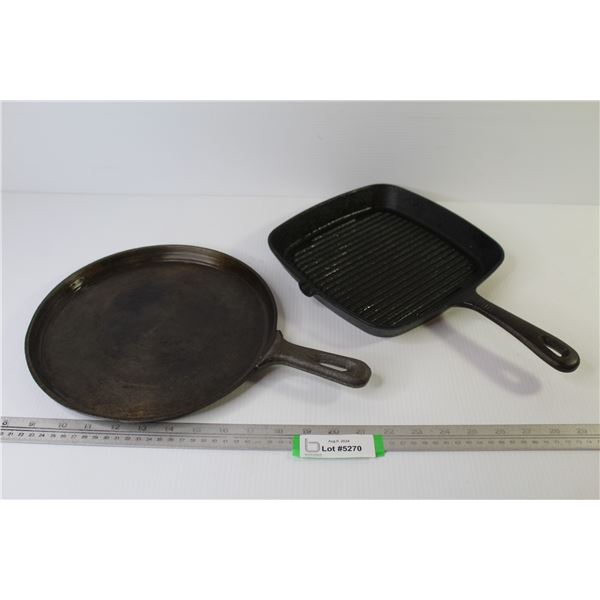 (2) Cast Iron Pans
