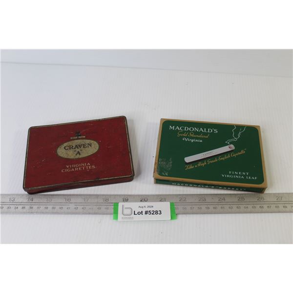 (2) Cigarette Tins - McDonald's - Craven "A"
