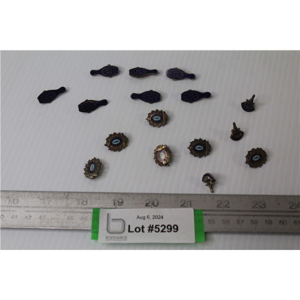 (16) Vintage Saskatoon 5 Pin Bowling Pins (Marked Sterling)