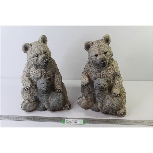 (2) Resin Bears w/Cubs