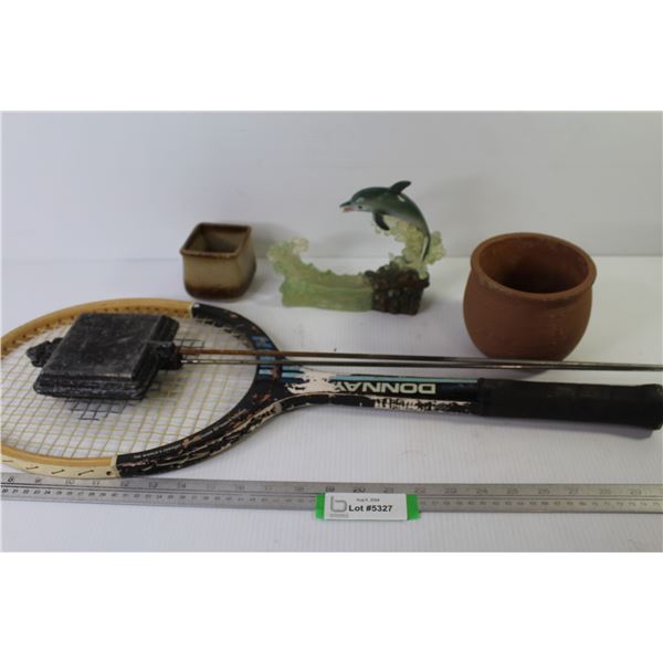 Donay Tennis Racket - Bush Pie Maker - Plant Pots - Resin Dolphin