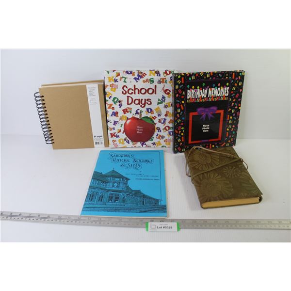 Writing Booklets in Tooled Leather Wrap - Birthday Memories Album - School Days Album - Clip Board A
