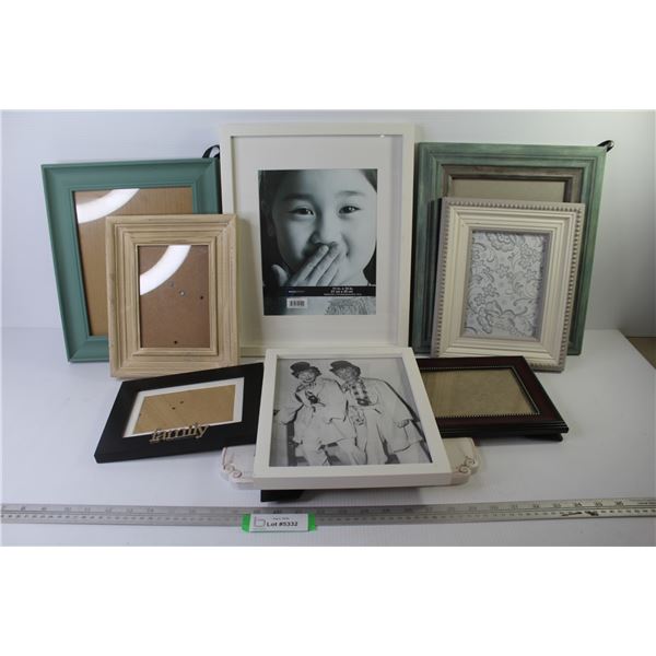 (8) Picture Frames (largest 11" x 14") - 1955 Framed Photograph of Lucille Ball & Harpo Marx