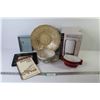 Image 1 : 4 Piece Canister Set (NIB) - Glass Gold Bowl - Pottery Bowl - Dishes - Exploring Saskatoon Book - Mi