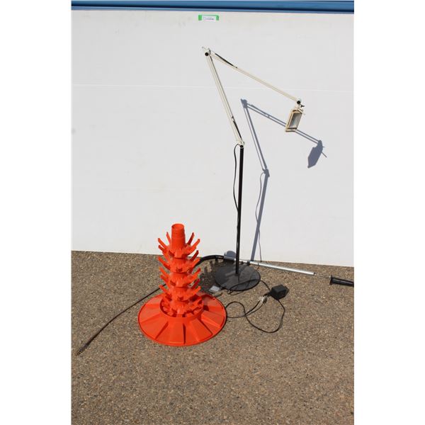 ** Small Hand-held Sewer Snake & Small Work Light & Bottle Dryer