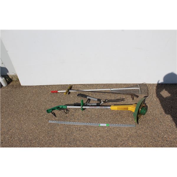 ** Weed Eater, Weed Puller, Hedge Trimmer, Garden Leaf Rake
