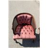 Image 2 : ** (2) Vintage Cane Accent Chairs (Pink Original Upholstery, White has Some Wear in the Cane)