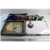 Image 1 : Shadow Box, Eraser Board, (2( Beer Towels, Scarf and Assorted Items