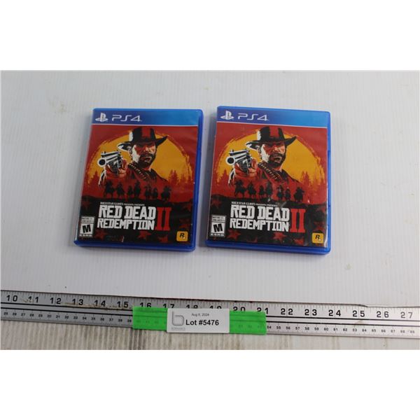 (2) PlayStation 4 Red Dead Redemption II Games - With Map and Booklet - (1 is Missing Disk)
