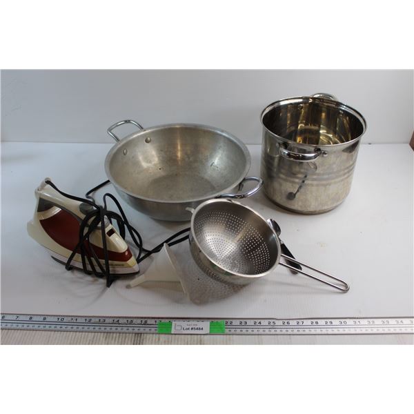 Black & Decker Iron, Cooking Pots and Assorted Items