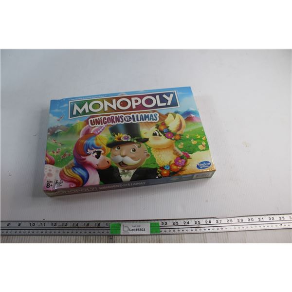Monopoly Unicorns vs Llamas Family Game - Sealed