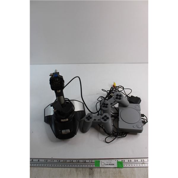 PlayStation 1 like Console with (2) Joysticks and Saltek Avia Joystick