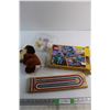 Image 1 : Assorted Mini Vases, Dog with Bone Plush, Lego Constructor and Bicycle Game