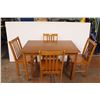 Image 1 : * Wooden Dining Room Set with (4) Chairs - Chairs Some Damage - Table Measures 28" x 45" x 30"