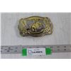 Image 1 : Silver and Gold Ride Bull Rodeo Cowboy Belt Buckle