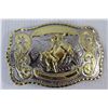 Image 2 : Silver and Gold Ride Bull Rodeo Cowboy Belt Buckle