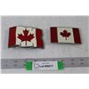 Image 1 : (2) Canadian Flag Belt Buckles