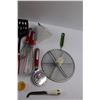 Image 4 : Various Kitchen Items - Pizza Cutter, Whisks, Funnel, Tongs, Measuring Spoons etc.