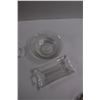 Image 6 : (3 pcs) Crystal Bowls (Fruit/Candy) , Glass Bowl & Pickle Dish & Single Flower Vase