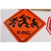 Image 6 : 12"x16" Wall Plaque, Slow Down Horse Crossing Sign & (3) Disney Street Signs
