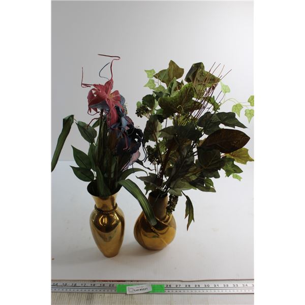 (2) Vases and Artificial Plants