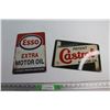 Image 1 : (2) Esso and Castrol Oil Signs 12'' x 8''